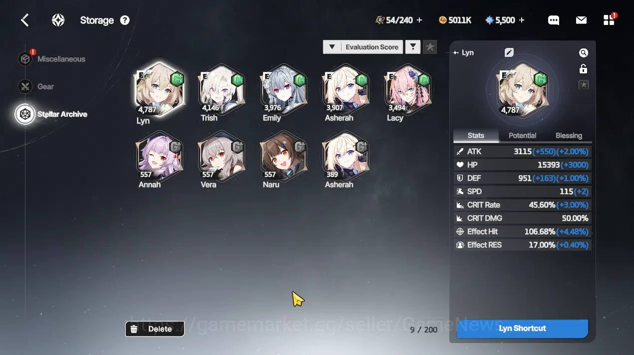 StarSavior Accounts Global|Lv 24 |5.5k Gem 10 SSR 3 Top Tier[Lyn LB3+S image 12