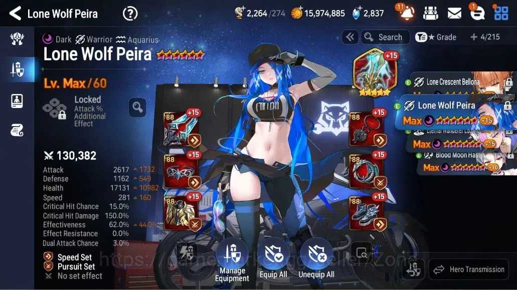 Epic Seven Accounts Limited Hero Global Unverif|11 ML(C Lilias,NMLuna,Solitaria,LC Bellona,LW Peira,Etc)|Bless ON|SS 18
