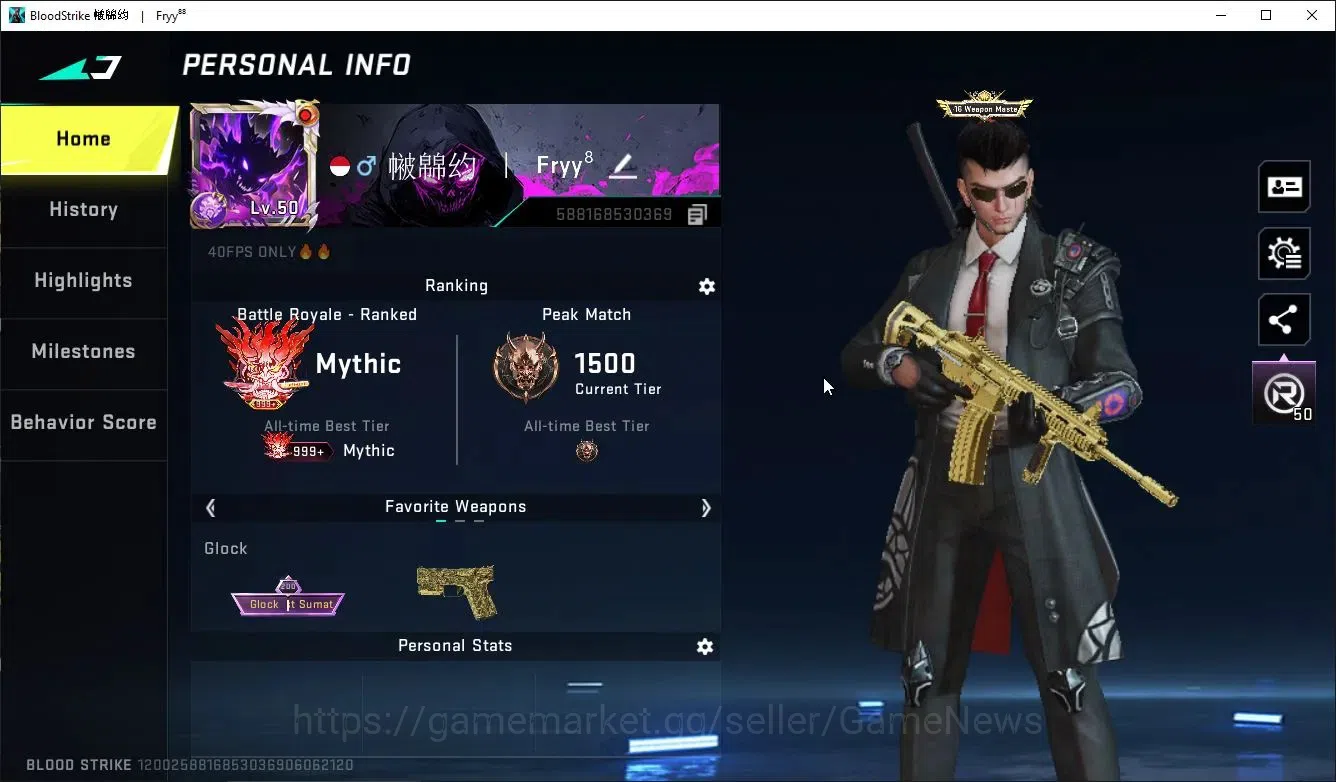 Blood Strike Accounts ASIA|ETERNAL RAN-RAVE,DeAgle+MELEE BF,Talon knife, image 2