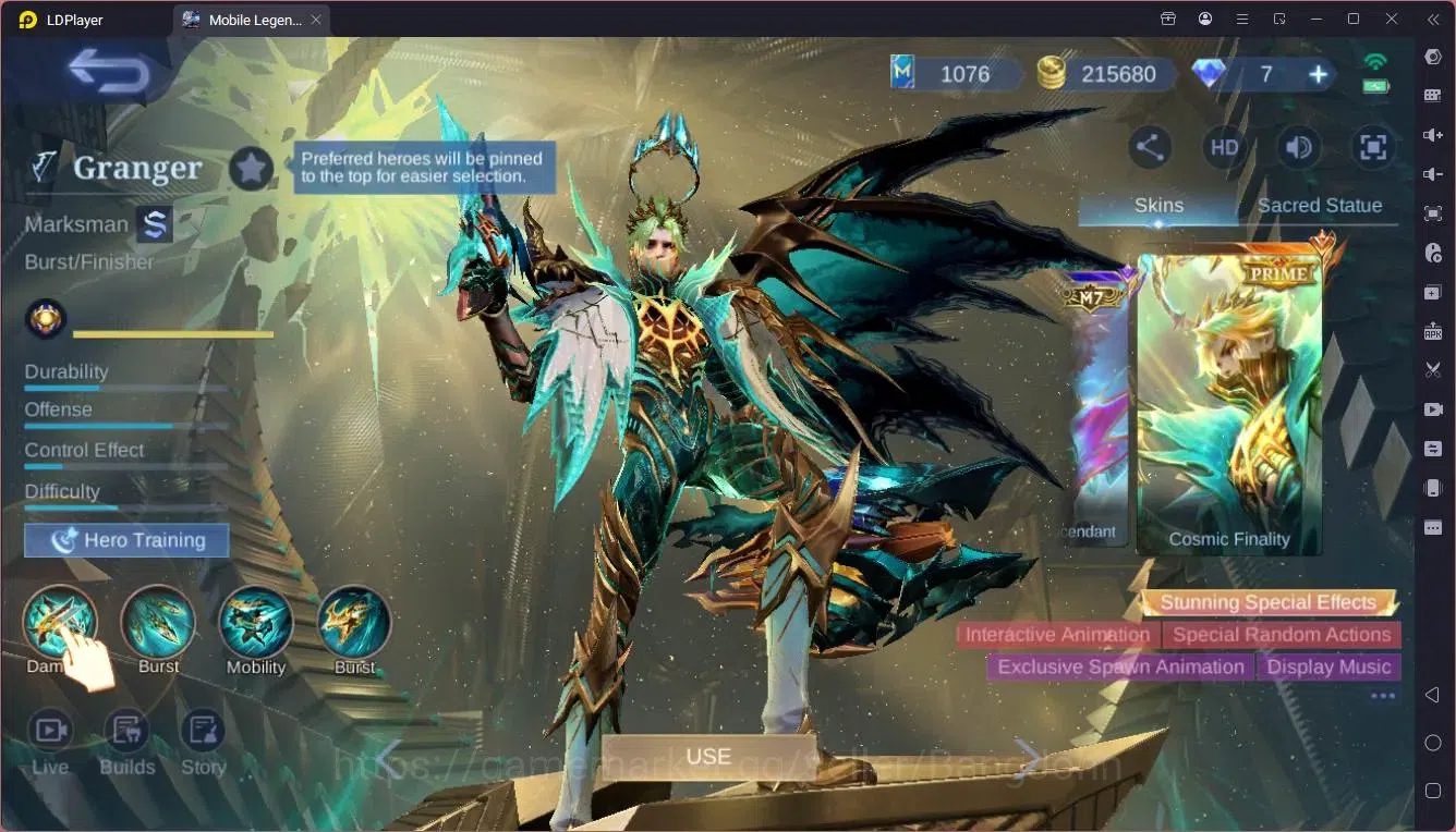 Mobile Legends: Bang Bang Accounts Global|Hero 132|Skin 308|Exalted|Prime Granger,Bea image 10