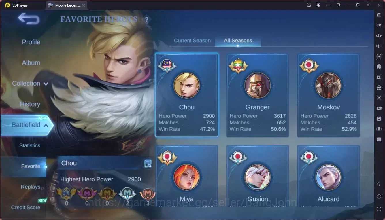 Mobile Legends: Bang Bang Accounts Global|Hero 132|Skin 308|Exalted|Prime Granger,Bea image 17