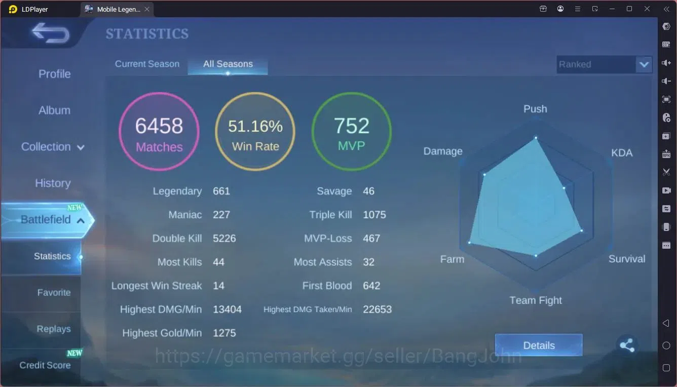 Mobile Legends: Bang Bang Accounts Global|Hero 132|Skin 308|Exalted|Prime Granger,Bea image 18