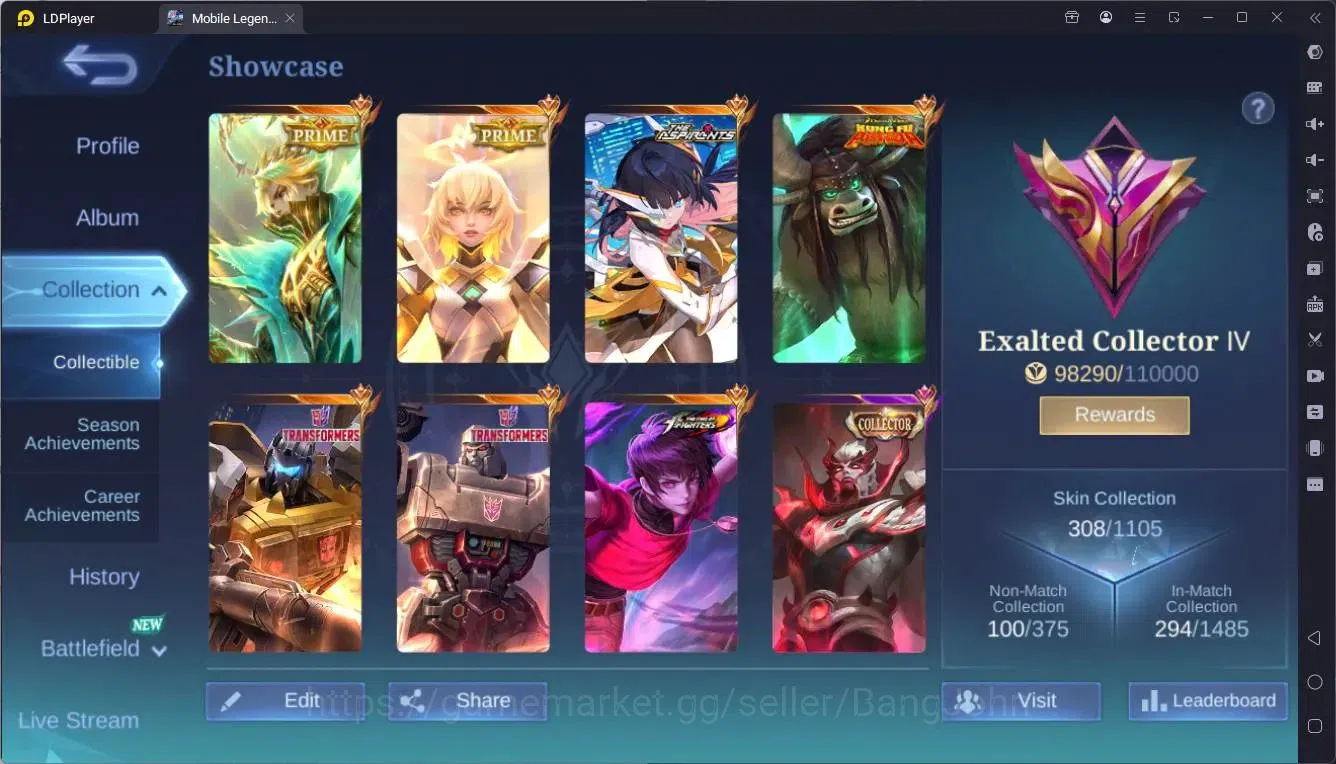 Mobile Legends: Bang Bang Accounts Global|Hero 132|Skin 308|Exalted|Prime Granger,Bea image 19