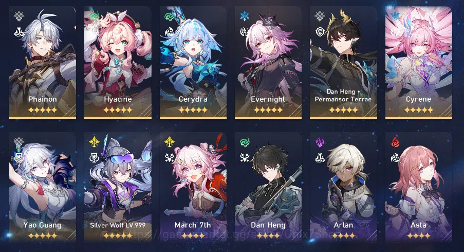 Honkai Star Rail Accounts ASIA | Tl 70 |Female | 36* 5 Char | Silverwolf Lv. image 5