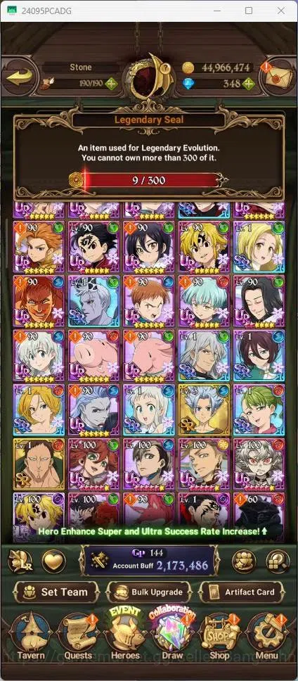 The Seven Deadly Sins: Grand Cross Accounts Global |2.17M CC|9 LS|LR Mesis 6/6|UR Menor 1/6,OD image 4