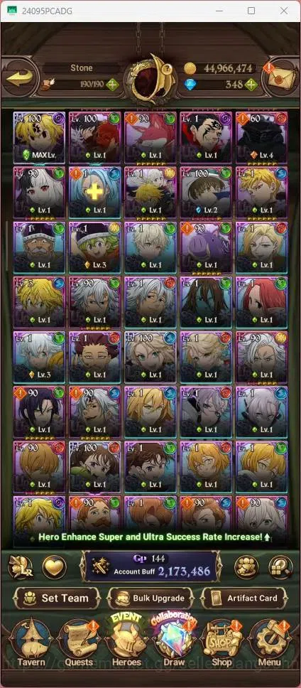 The Seven Deadly Sins: Grand Cross Accounts Global |2.17M CC|9 LS|LR Mesis 6/6|UR Menor 1/6,OD image 7