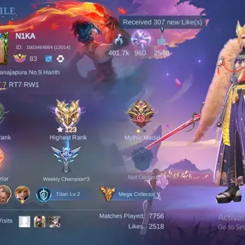 Mobile Legends: Bang Bang Accounts Collector Global|471S|MEGA|LEGEND Gusion,HXH Harith,SW Cyclops,TF Jonhson Roger,KOF