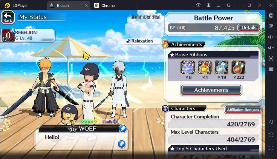 Bleach: Brave Souls Accounts Starter GLOBAL |20K ORB+freshStory|Ichigo DreamTeam,ToshiroTYBW25,Rangiku 2