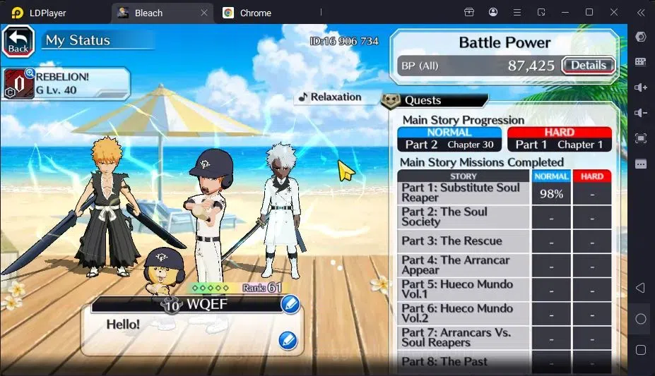 Bleach: Brave Souls Accounts Starter GLOBAL |20K ORB+freshStory|Ichigo DreamTeam,ToshiroTYBW25,Rangiku 4