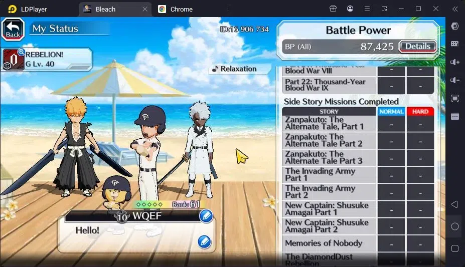 Bleach: Brave Souls Accounts Starter GLOBAL |20K ORB+freshStory|Ichigo DreamTeam,ToshiroTYBW25,Rangiku 5