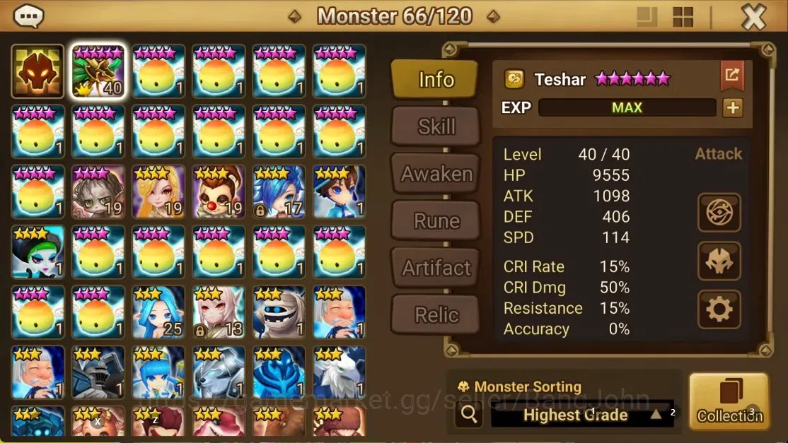 Summoners War: Sky Arena Accounts GLOBAL | NB 5 TESHAR,Starter Gacha 115 12Y+160 11Y image 2