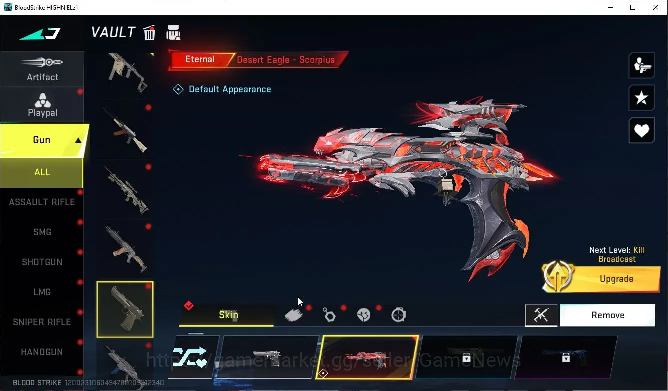 Blood Strike Accounts Collab Skin Asia|Eternal DeAgle-Scorpius+Collab LS Mr Iguana,Ezio,TokRev MCX,FN2K,Jack|5 1