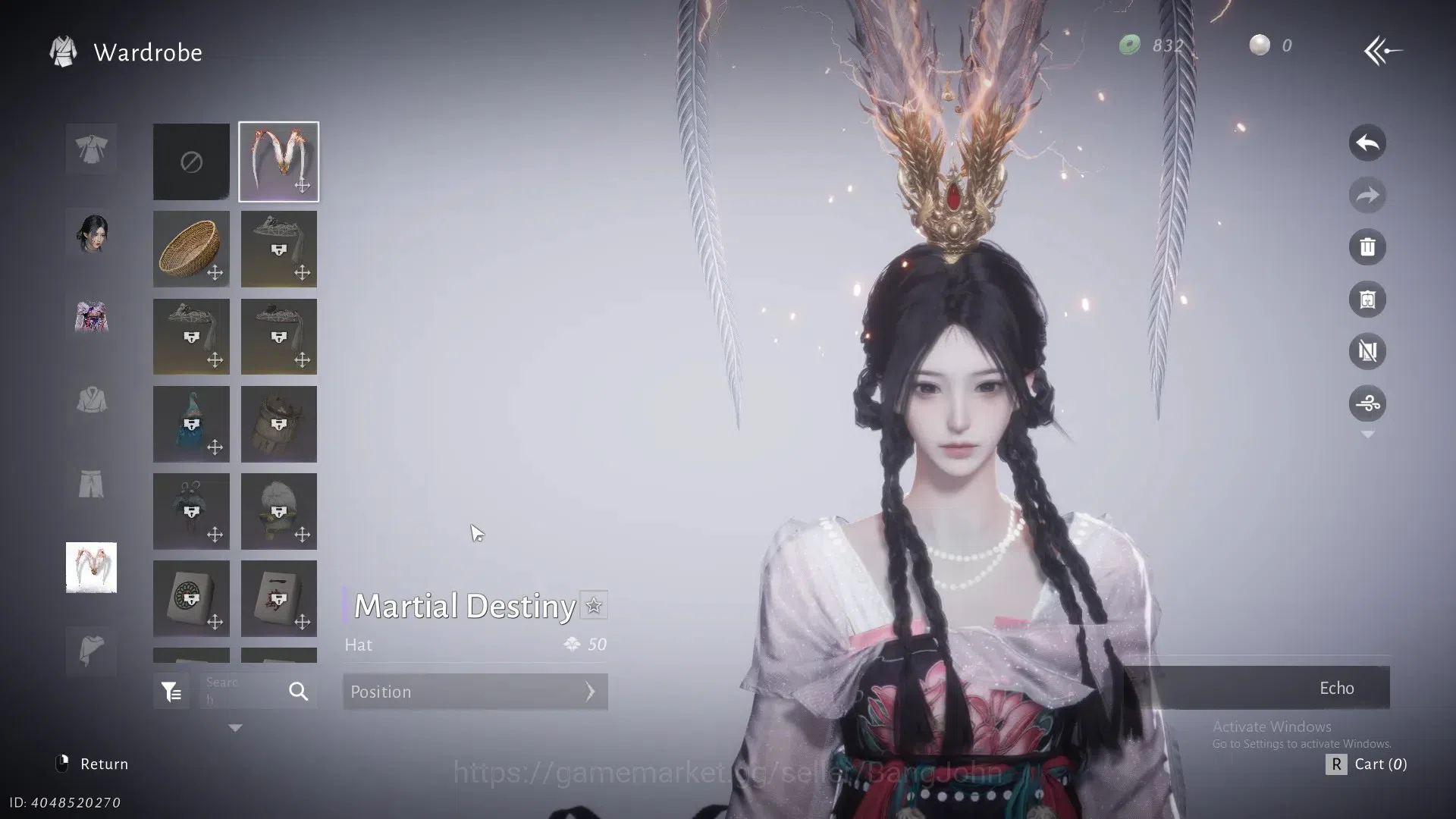 Where Winds Meet Accounts Server Time|Limit Martial Destiny Hat| MC Female | image 1