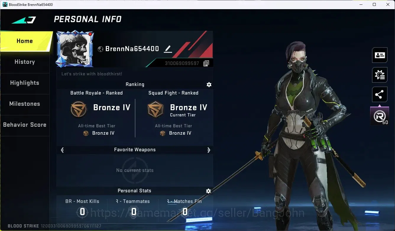 Blood Strike Accounts ASIA|Collab Gun MCX - EVA-00|2 Legendary Gun|1 Leg image 1