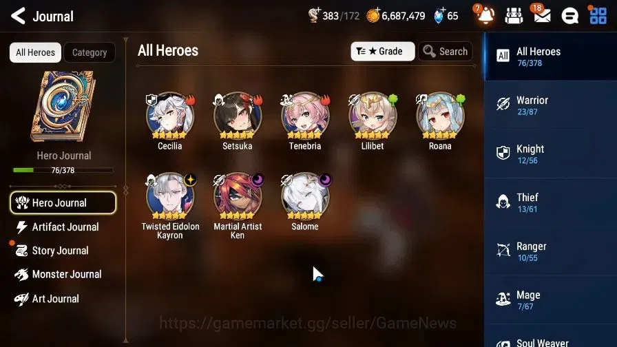 Epic Seven Accounts GLOBAL Unverif|New Era|2 ML(Salome,Martial Artist  image 6
