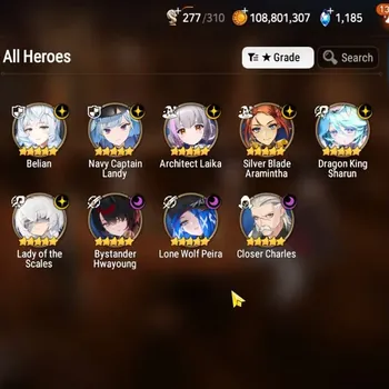Epic Seven Accounts High-End GLOBAL UnVerif|New Era|9 ML(LOTScales,Belian,BYSHwayung,Etc)+7 LMT RGB,Setsuka,etc|Abys F