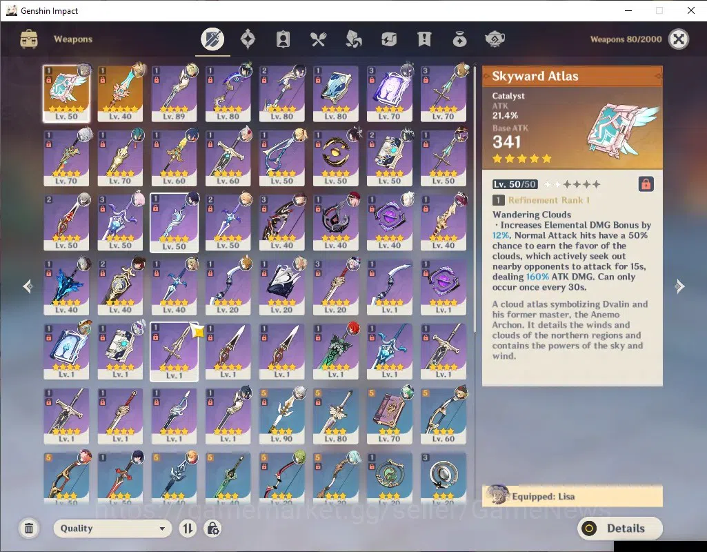 Genshin Impact Accounts ASIA|AR 56|7 Limited + 2(*5 Weapon)|Arlecchino,Yel image 3
