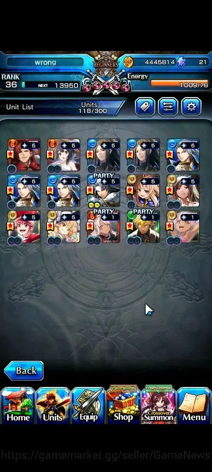 Grand Summoners Accounts End-Game Global|Rank 36|15 Ascend+3 TW|[4x Roy,WH Fen,Kirisame]+TW,S Miyu,Liza,Chloe|Lpot 520|21 4