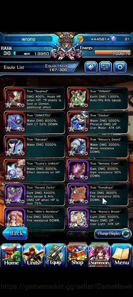 Grand Summoners Accounts End-Game Global|Rank 36|15 Ascend+3 TW|[4x Roy,WH Fen,Kirisame]+TW,S Miyu,Liza,Chloe|Lpot 520|21 5