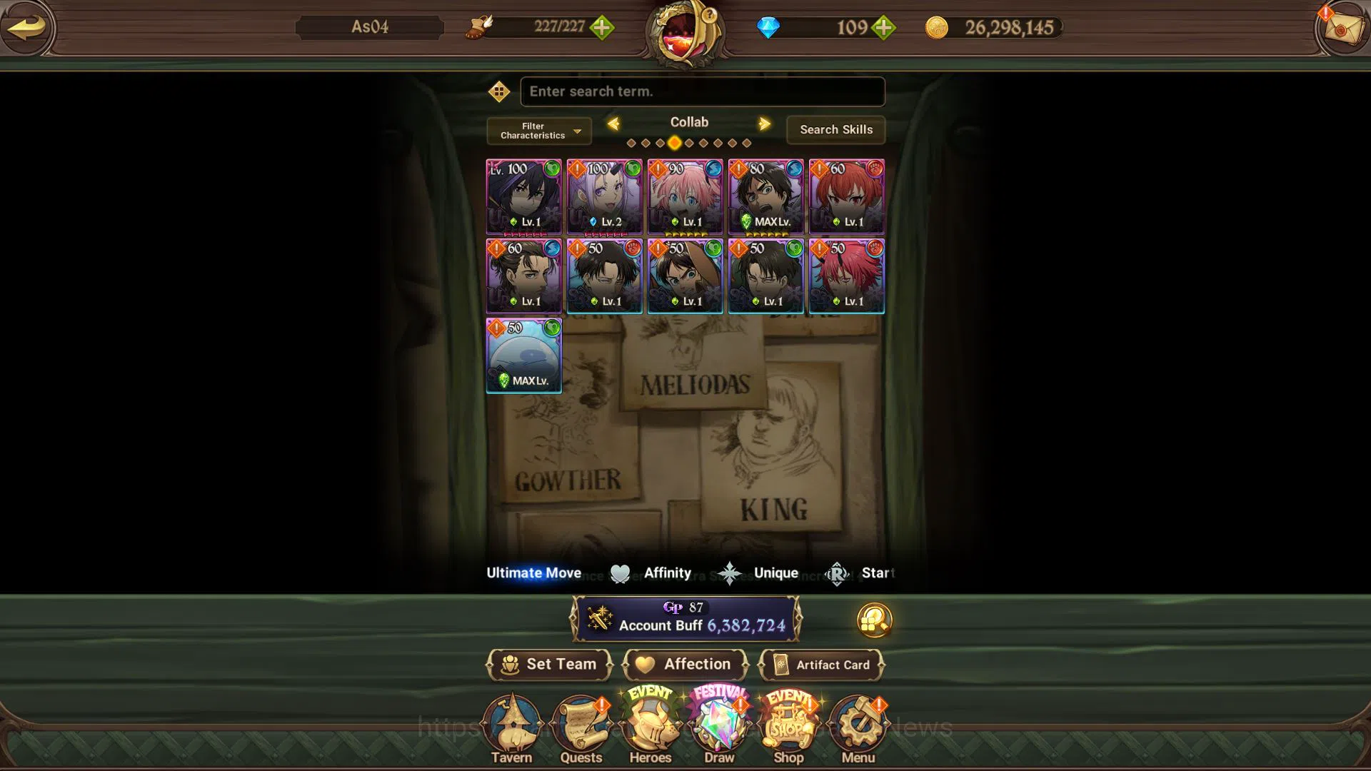 The Seven Deadly Sins: Grand Cross Accounts Asia|6MCC|2LR 5UR 100gem|Solev,Eminence,AOT,Slime image 11