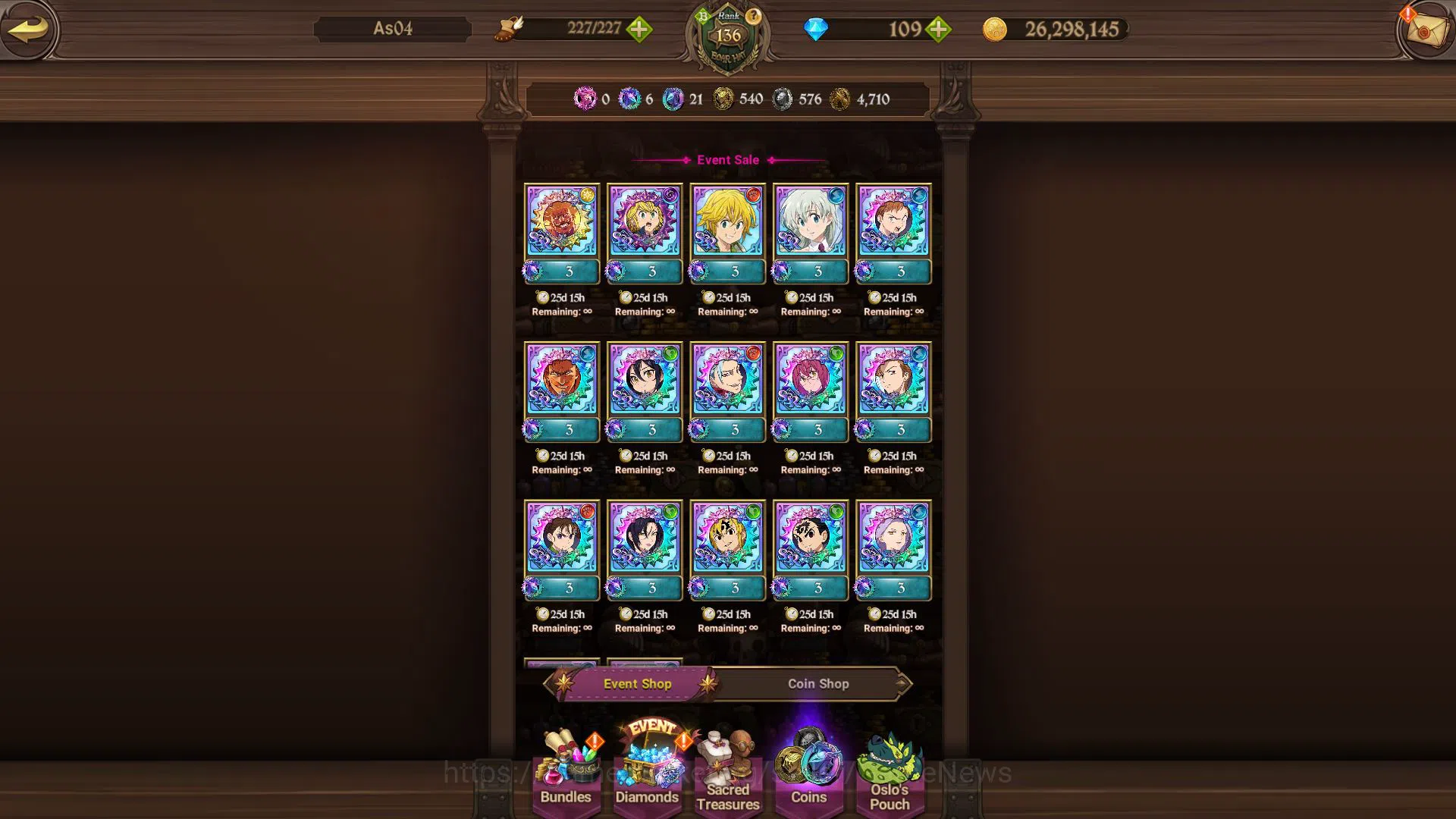 The Seven Deadly Sins: Grand Cross Accounts Asia|6MCC|2LR 5UR 100gem|Solev,Eminence,AOT,Slime image 8