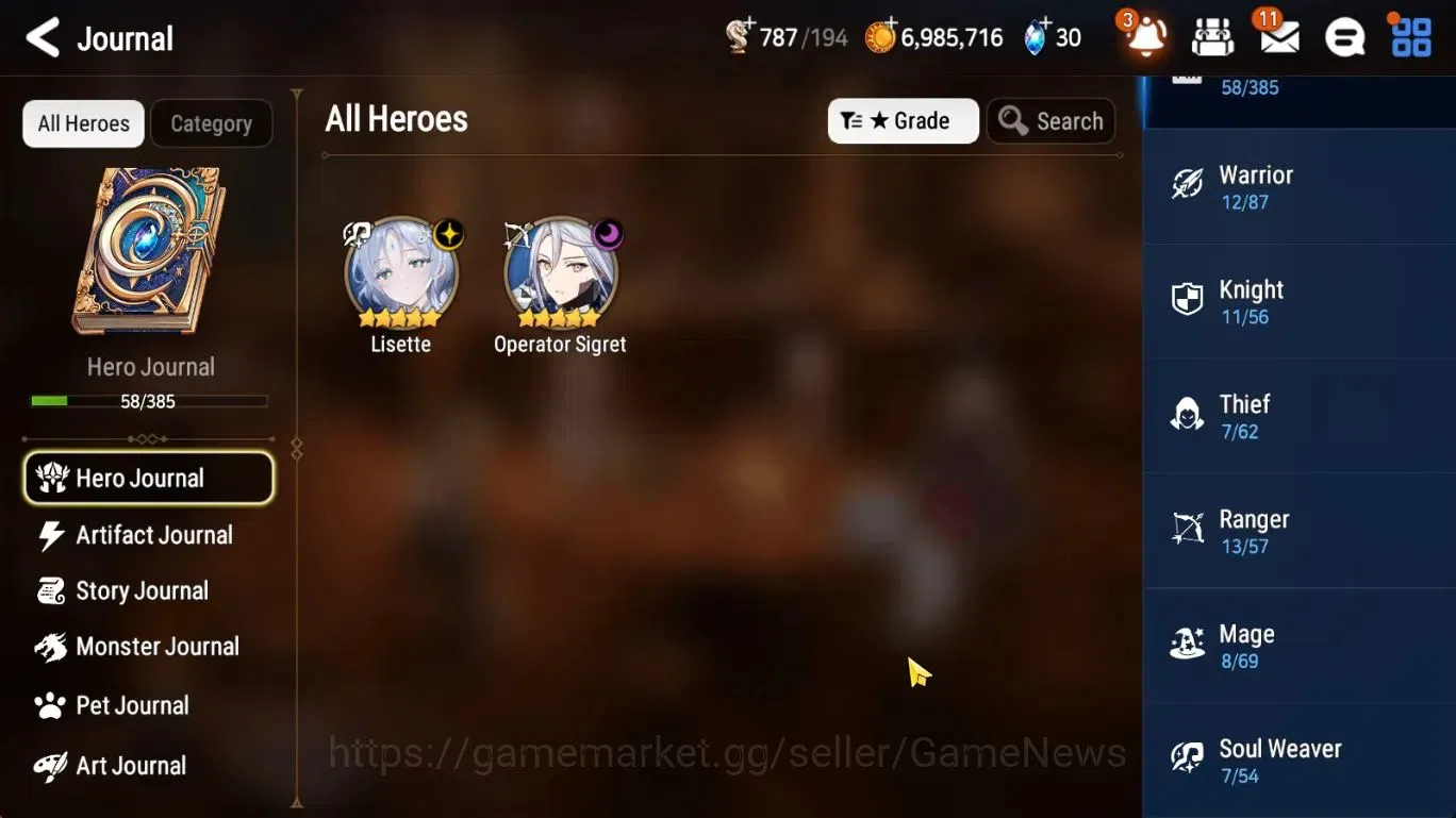 Epic Seven Accounts High-End GLOBAL UnVerif|New Era|2 ML(Lisete,Operator Sigret)+Estele,Landy,Etc|Poh ON|Abys F 52|450 1