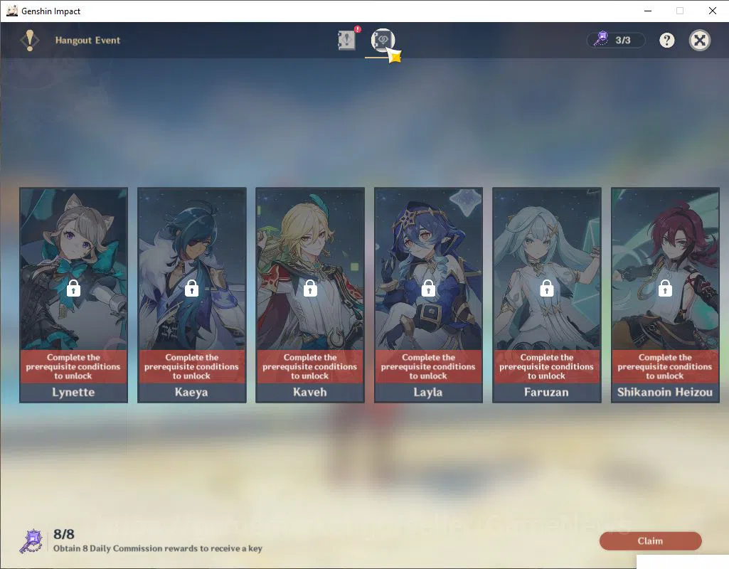 Genshin Impact Accounts ASIA|AR 55|7 Limited+3(*5Weapon)|Wanderer+Sign.Kaz image 12
