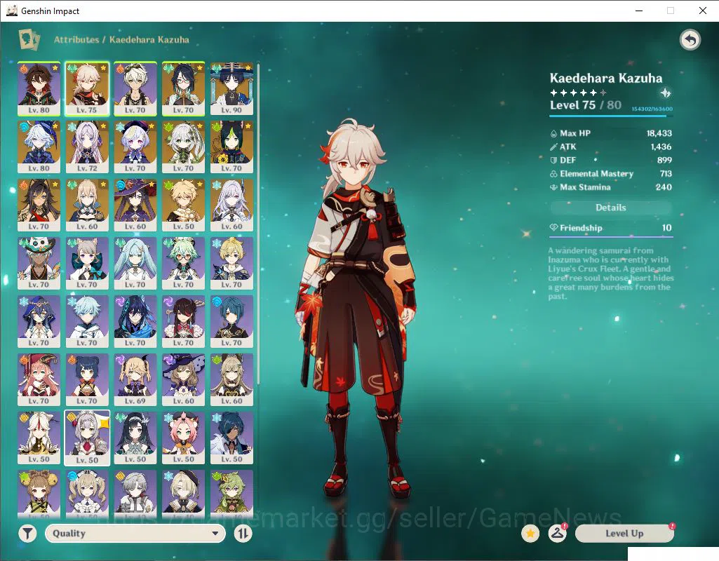 Genshin Impact Accounts ASIA|AR 55|7 Limited+3(*5Weapon)|Wanderer+Sign.Kaz image 3