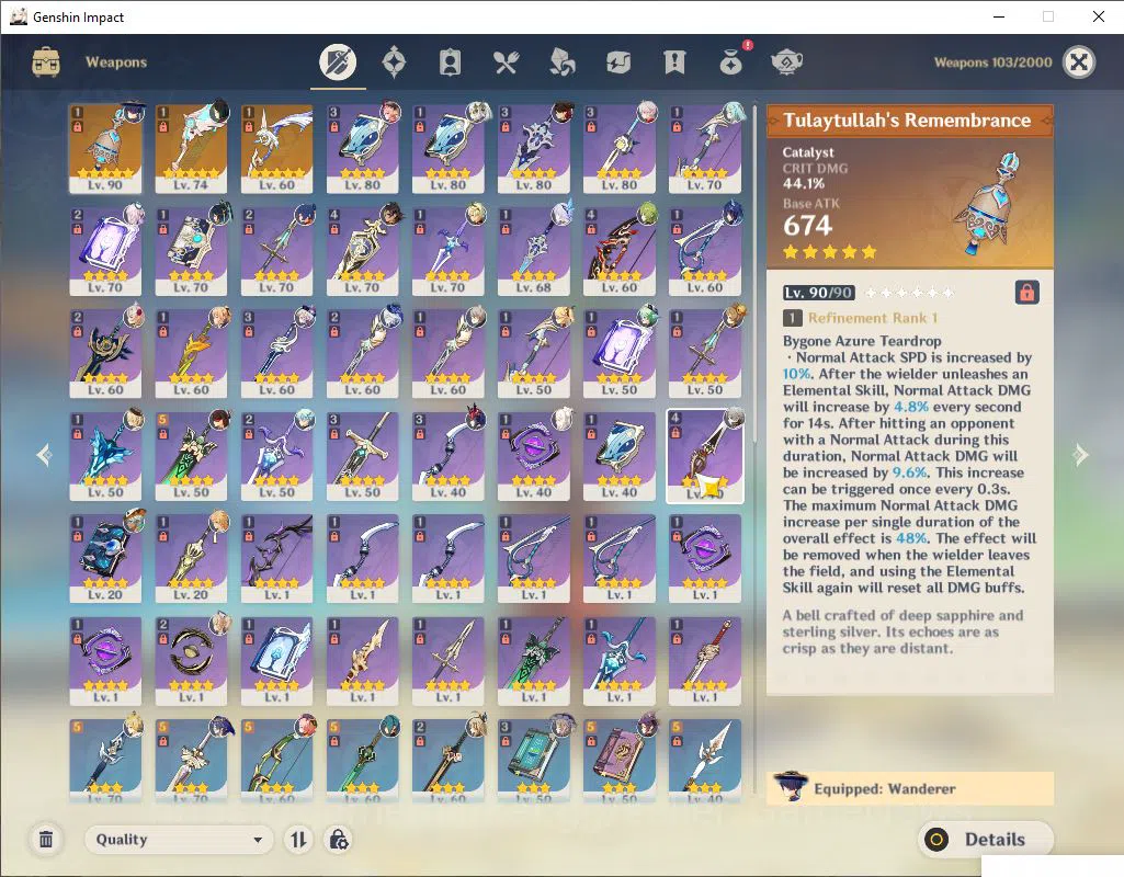 Genshin Impact Accounts ASIA|AR 55|7 Limited+3(*5Weapon)|Wanderer+Sign.Kaz image 4