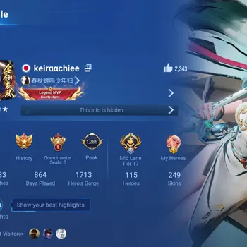 Honor of Kings Accounts Rare Skin Global|115H 249S|FLAWLESS