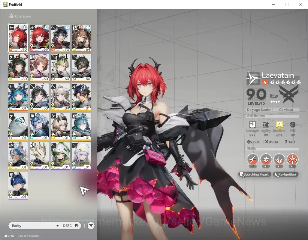 Arknights: Endfield Accounts ASIA|Lv 52|6 SSR 3 Limit + 11 (*6Weapon)|Laevatain+Sign,Gilberta,Zhuang Fangyi|2K Ars|1 Wp 1