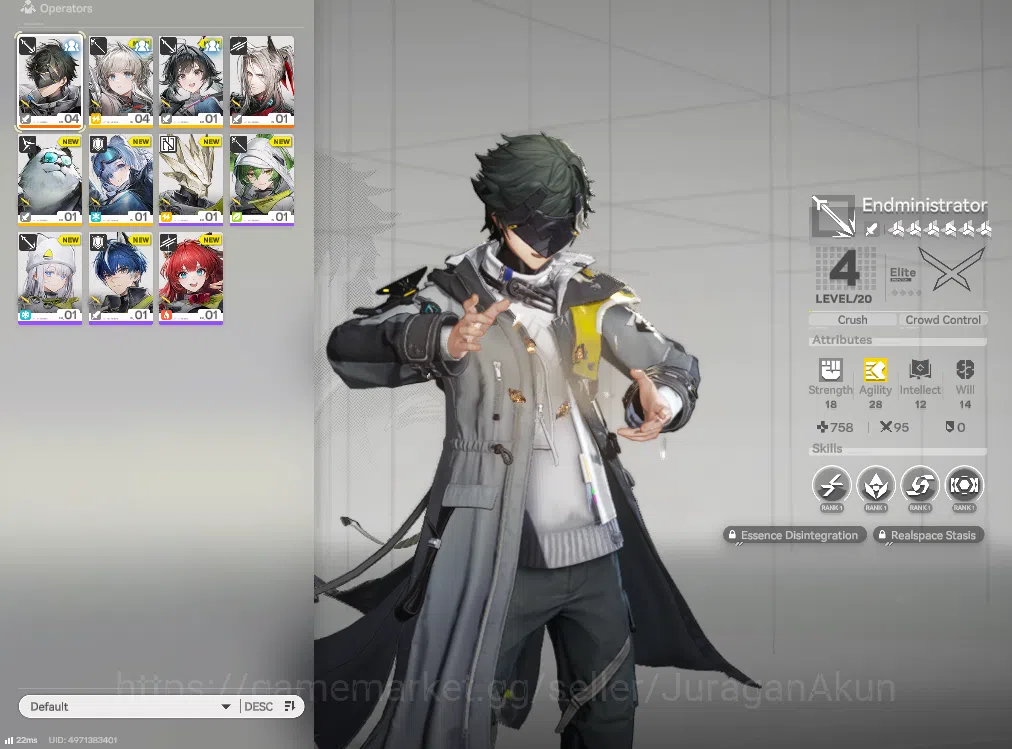 Arknights: Endfield Accounts Asia LVL 2 | Fresh Starter + Pogranichcik + 4 SR Character |Skip Tutorial| GrypLink| (END721)