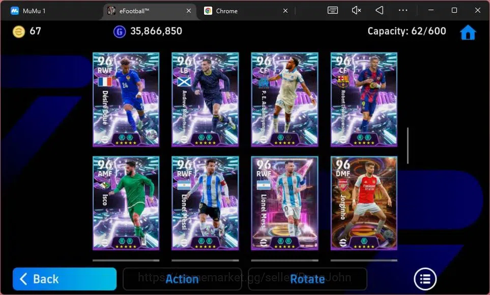 eFootball Accounts Legends & Iconic Players ANDROID|PW 3209| Big Messi Argent|Epc Eric Cantona|Messi Barca|Epc Oddo|Epc 14