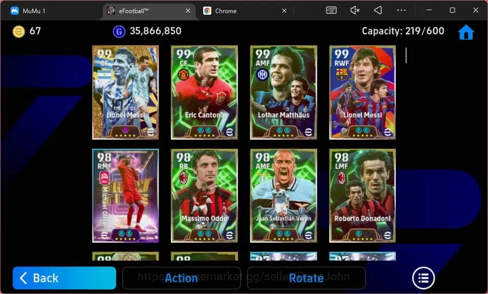 eFootball Accounts Legends & Iconic Players ANDROID|PW 3209| Big Messi Argent|Epc Eric Cantona|Messi Barca|Epc Oddo|Epc 7