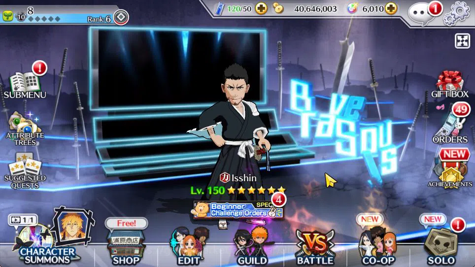 Bleach: Brave Souls Accounts Starter [GLOBAL]6k Orbs+Fresh All Story|Fierce Yoruichi,Tag Team Rukia,Etc|Klab ID|Check