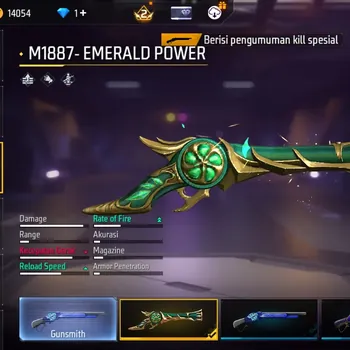 Free Fire Accounts Indonesia | MP5 - Platinum Divinity Lv.4 | M1887-Mamba Gnaw,Emerald Power,Peluru Suci | Electrify Bp