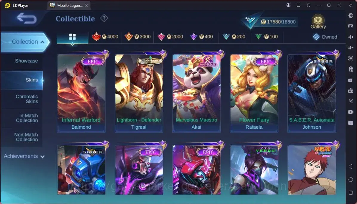 Mobile Legends: Bang Bang Accounts GLOBAL Hero 75 Skin 89|CC Natalia|Naruto Vale|Ligh image 2