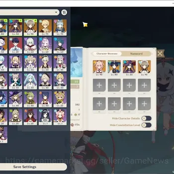 Genshin Impact Accounts Reroll ASIA|AR 55|4 Limited + 1 (*5 Weapon)|(Ineffa,Linnea,Sandrone,Wanderer)|3 Standard