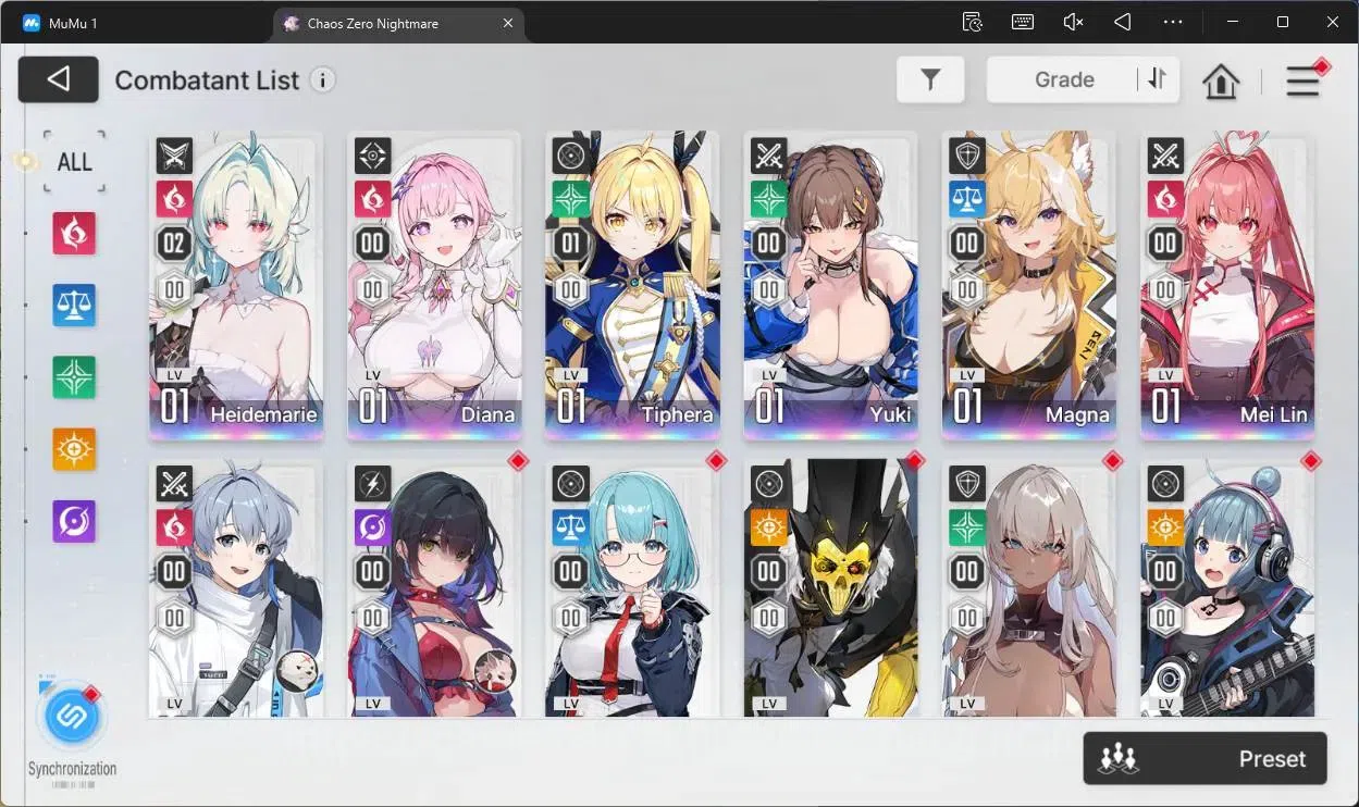 Chaos Zero Nightmare Accounts ASIA |Lv54  |6 SSR | Heidemarie ME 2 | Selector ON image 11