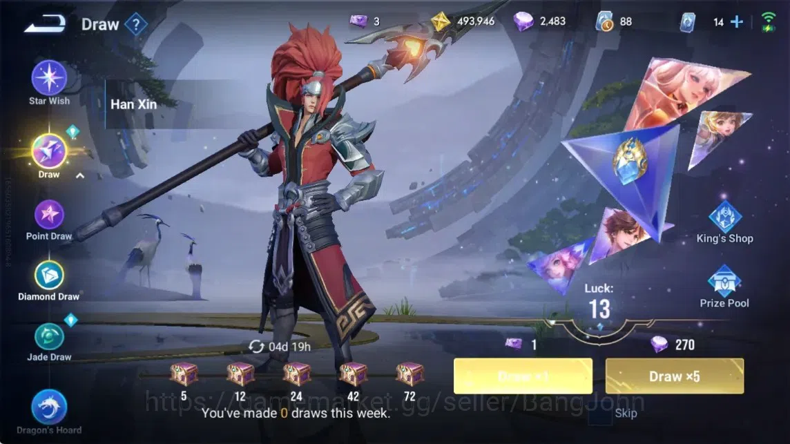 Honor of Kings Accounts Rare Skin Global|113H 228S|AOT Jing[Mikasa]|JJK Kongming[GojoSatoru]|Seiya Dharma|LNY2024 Sun 15
