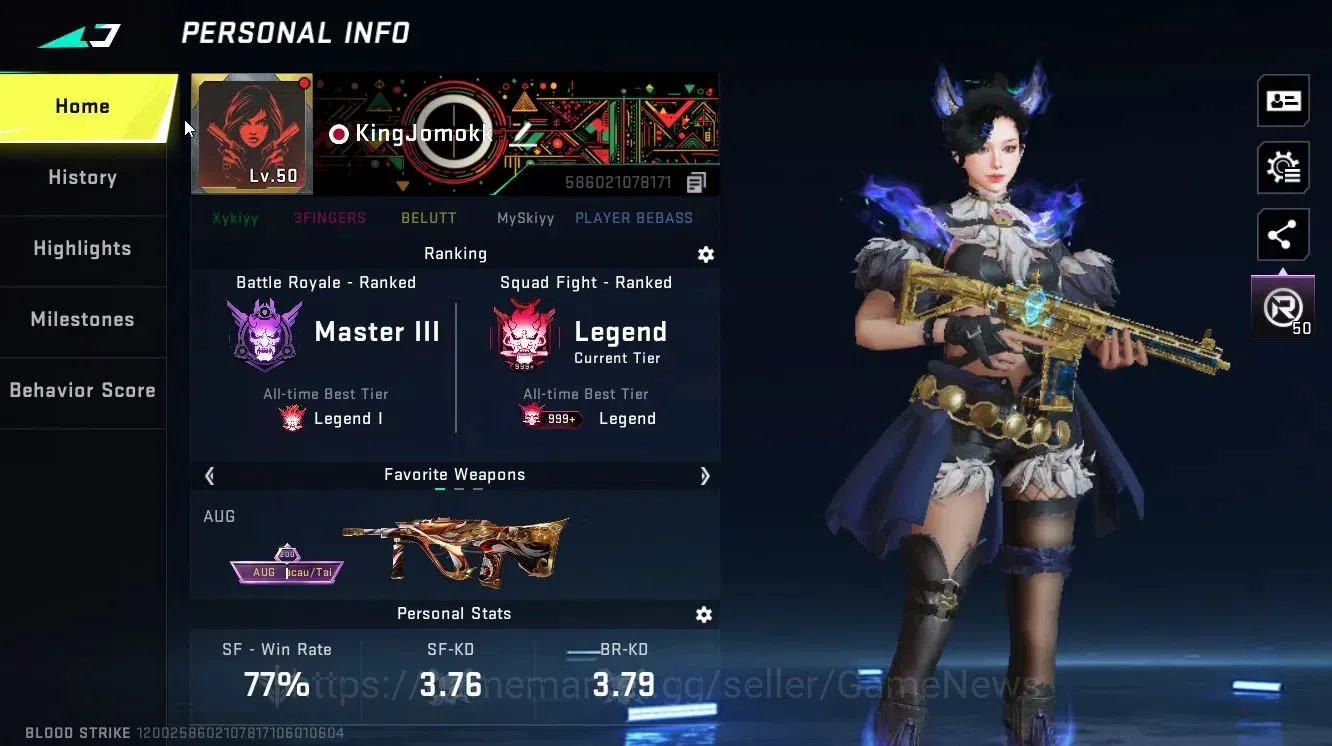 Blood Strike Accounts ASIA|ETERNAL DEagle-Scorpius|Collab TR[Takemichi]+ image 2
