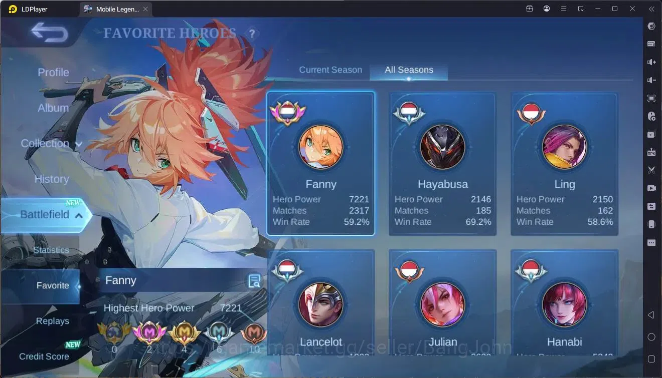Mobile Legends: Bang Bang Accounts Global|Hero 110|Skin 208|Renowned|Prime Granger|AS image 20