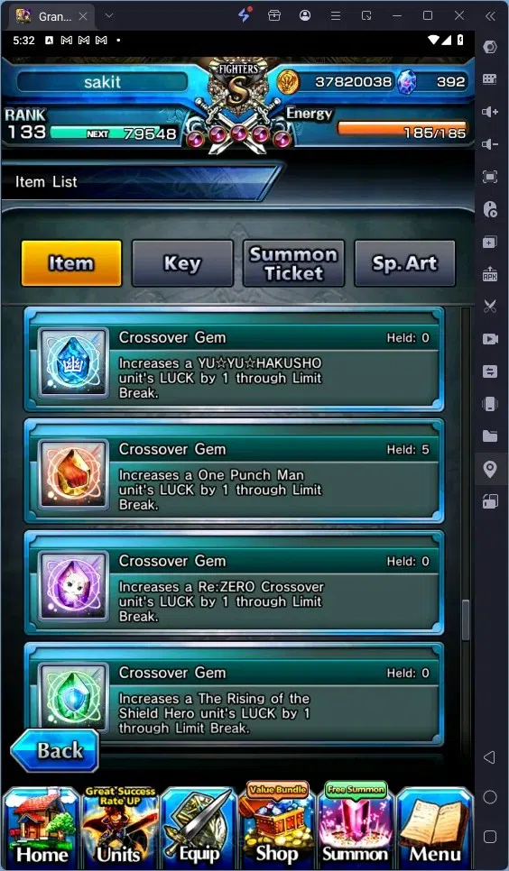 Grand Summoners Accounts Global | Rank 133 |392 Crystal|20 Ascend|Houka Inu image 11