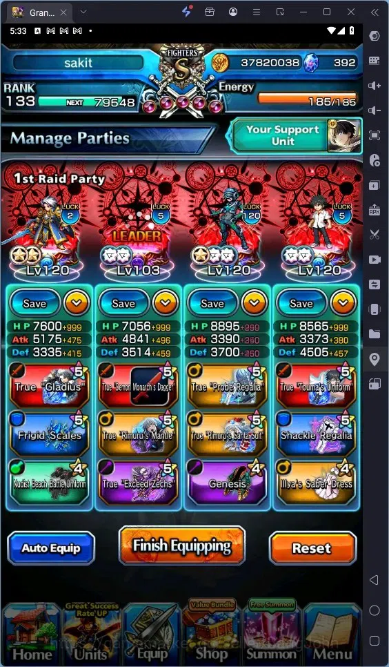 Grand Summoners Accounts Global | Rank 133 |392 Crystal|20 Ascend|Houka Inu image 16