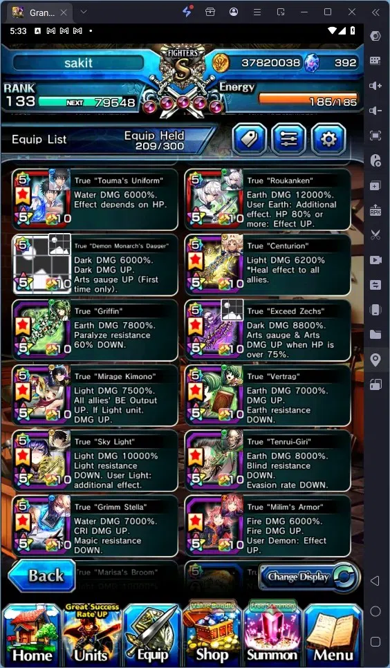 Grand Summoners Accounts Global | Rank 133 |392 Crystal|20 Ascend|Houka Inu image 19