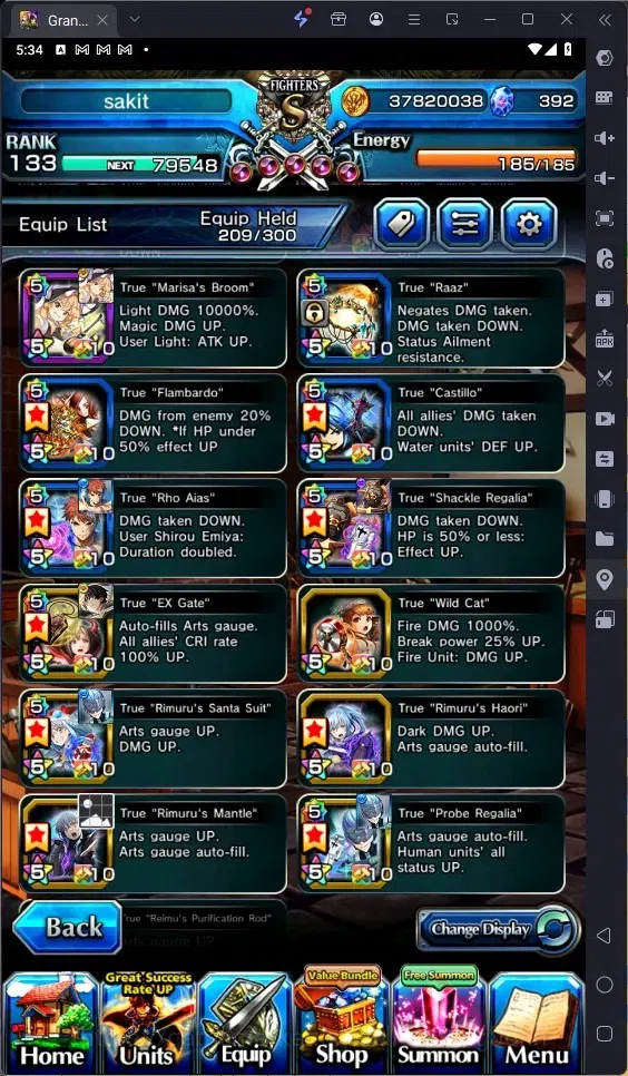 Grand Summoners Accounts Global | Rank 133 |392 Crystal|20 Ascend|Houka Inu image 20