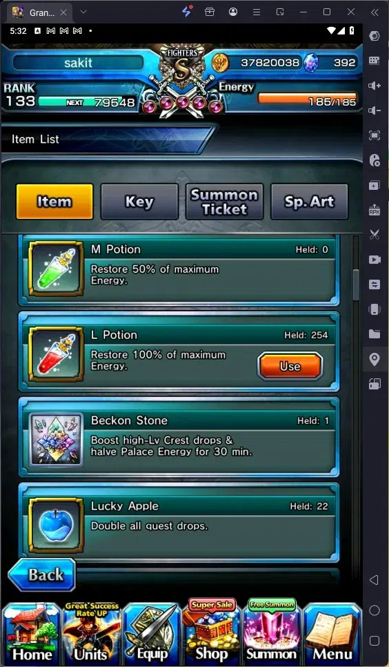 Grand Summoners Accounts Global | Rank 133 |392 Crystal|20 Ascend|Houka Inu image 5