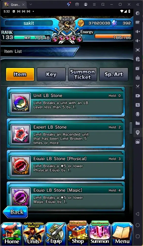 Grand Summoners Accounts Global | Rank 133 |392 Crystal|20 Ascend|Houka Inu image 7