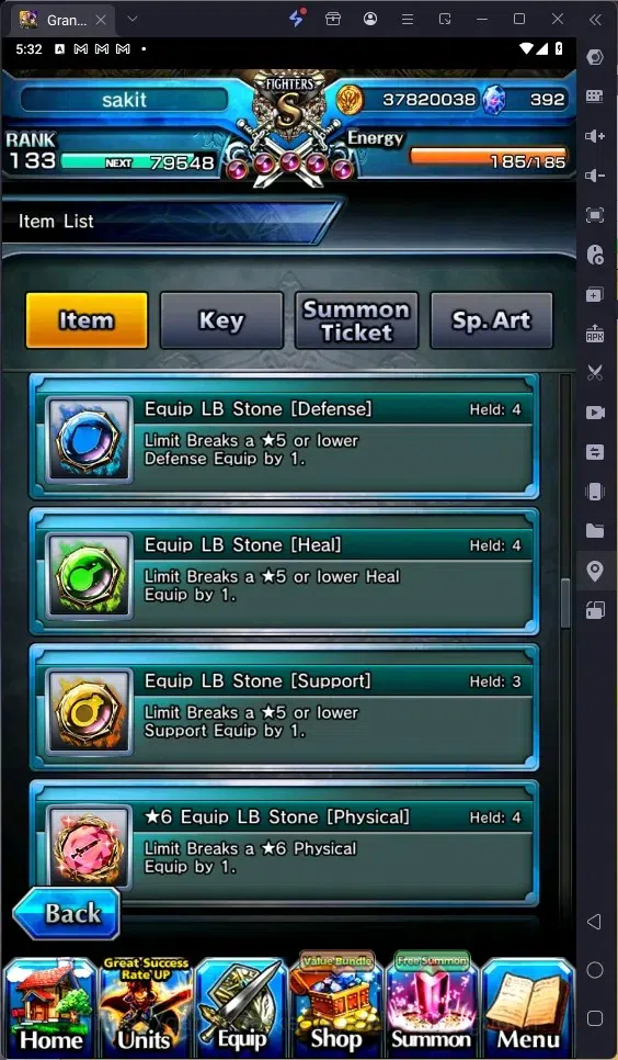 Grand Summoners Accounts Global | Rank 133 |392 Crystal|20 Ascend|Houka Inu image 8