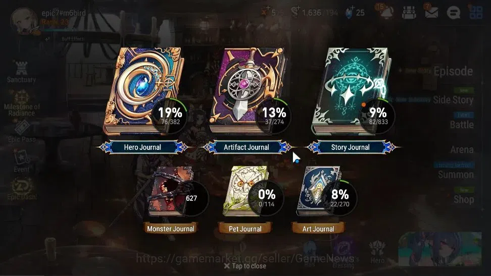 Epic Seven Accounts Starter GLOBAL UnVerif|New Era|2 ML(Bos Arunka,Har Seti)+Tenebria,Iseria,Etc|Poh ON|1,6K Energy+8,5K 3